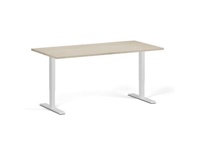 vyskove nastavitelny stul 160x80 cm 2 motory bila podnoz dub prirodni 96332