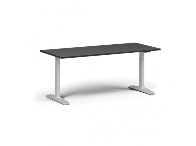 Výškově nastavitelný stůl, elektrický, 675-1325 mm, deska 1800x800 mm, bílá podnož, grafit
