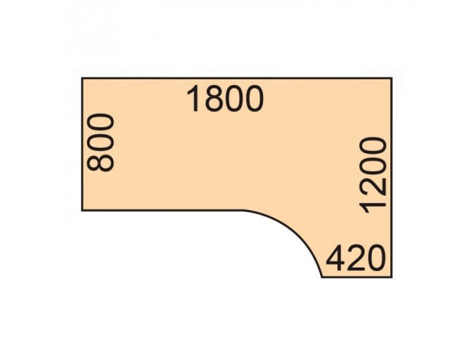 Výškově nastavitelný stůl, elektrický, 675-1325 mm, rohový pravý, deska 1800x1200 mm, šedá podnož, šedá