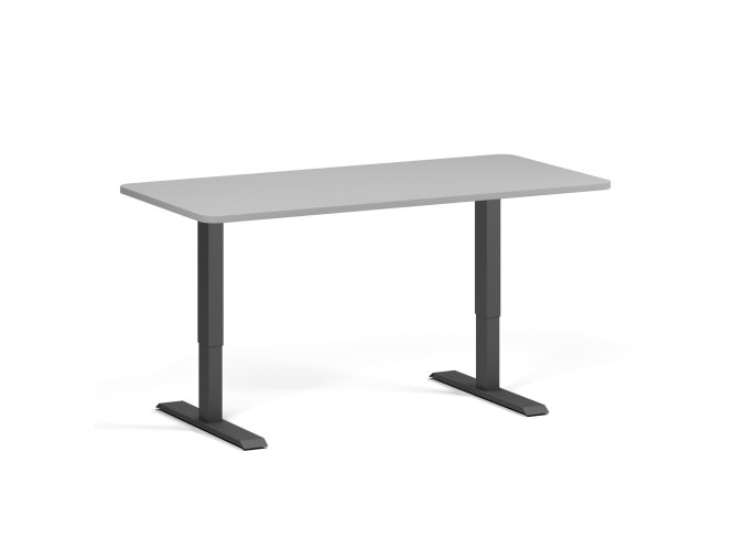 polohovaci stul se zaoblenymi rohy 160x80 cm 2 motory cerna podnoz seda 98424