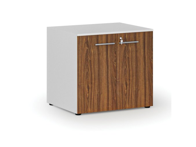 kancelarska skrin s dvermi primo white 800 x 640 x 735 mm bila orech 70624