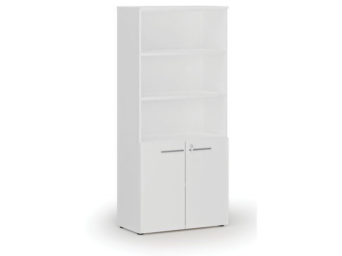 kombinovana kancelarska skrin primo white dvere na 2 patra 800 x 420 x 1781 mm bila 71566