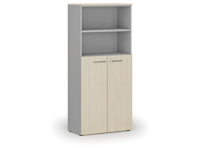 kombinovana kancelarska skrin primo gray dvere na 3 patra 800 x 420 x 1781 mm seda briza 71638