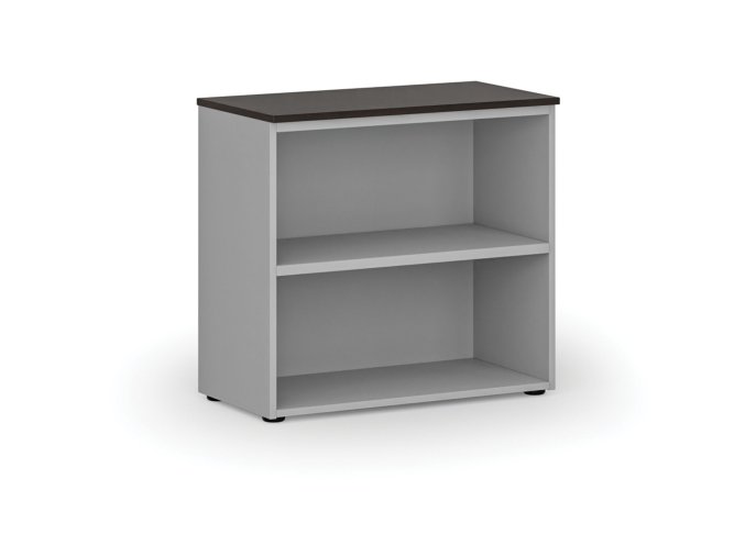 Kancelářský regál PRIMO GRAY, 740 x 800 x 420 mm, šedá/wenge