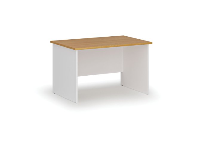 Kancelářský psací stůl PRIMO WHITE, 120x80 cm, bílá/buk