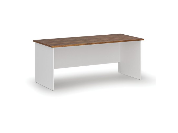 Kancelářský psací stůl PRIMO WHITE, 180x80 cm, bílá/ořech