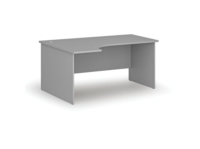Rohový kancelářský psací stůl PRIMO GRAY, 160x120 cm, levý, šedá