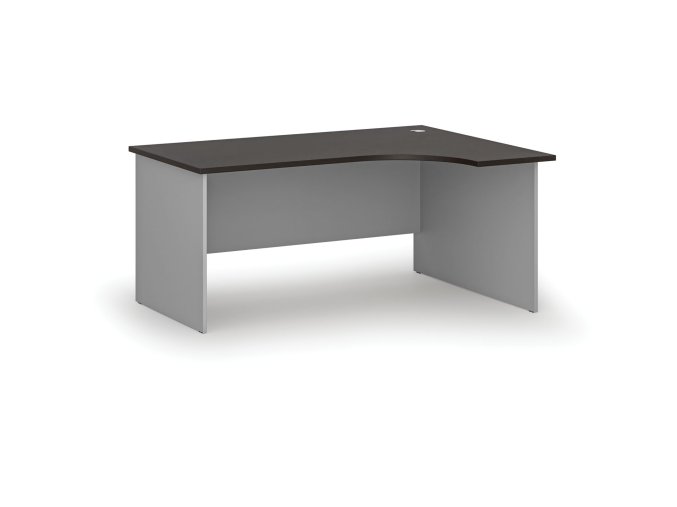rohovy kancelarsky psaci stul primo gray 160x120 cm pravy seda wenge 73514