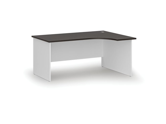 Rohový kancelářský psací stůl PRIMO WHITE, 160x120 cm, pravý, bílá/wenge