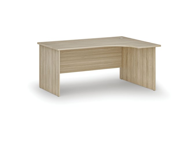 Rohový kancelářský psací stůl PRIMO WOOD, 160x120 cm, pravý, dub přírodní
