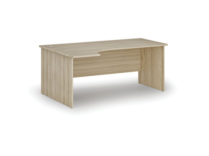 Rohový kancelářský psací stůl PRIMO WOOD, 180x120 cm, levý, dub přírodní