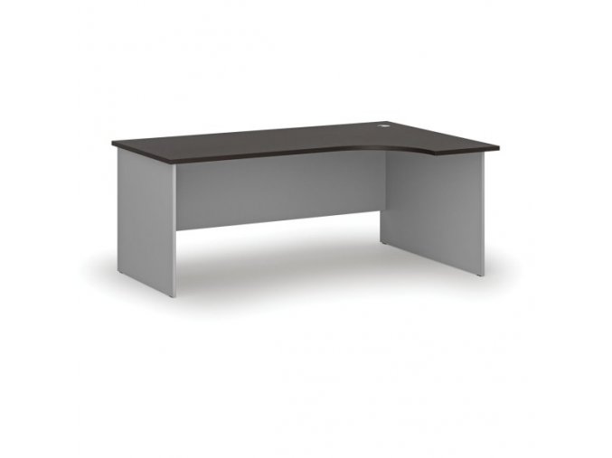Kancelářský rohový pracovní stůl PRIMO GRAY, 1800 x 1200 mm, pravý, šedá/wenge
