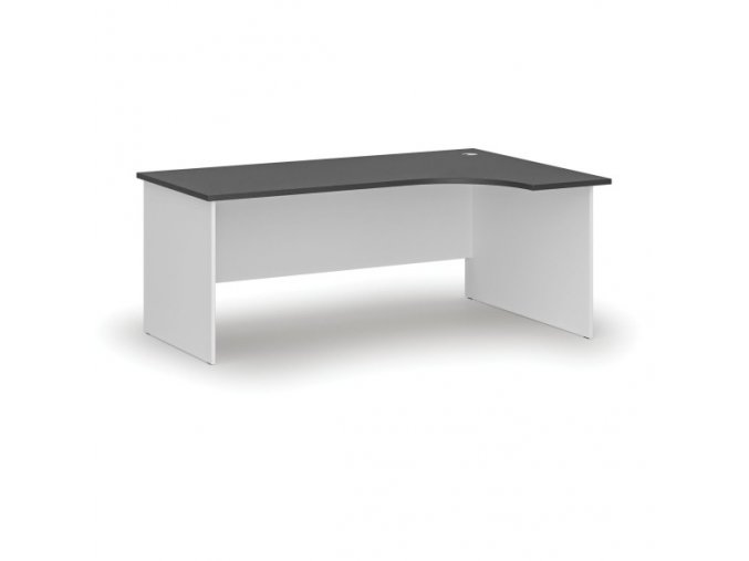 Kancelářský rohový pracovní stůl PRIMO WHITE, 1800 x 1200 mm, pravý, bílá/grafit