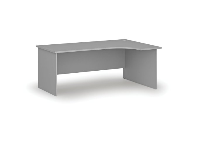 Rohový kancelářský psací stůl PRIMO GRAY, 180x120 cm, pravý, šedá