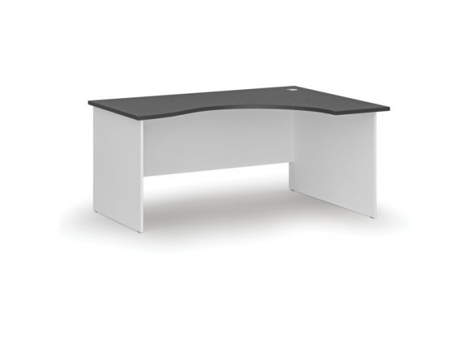 Ergonomický kancelářský pracovní stůl PRIMO WHITE, 1600 x 1200 mm, pravý, bílá/grafit