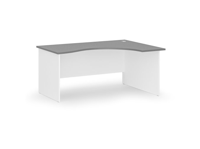 Ergonomický kancelářský psací stůl PRIMO WHITE, 160x120 cm, pravý, bílá/grafit