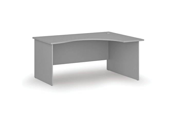 Ergonomický kancelářský psací stůl PRIMO GRAY, 160x120 cm, pravý, šedá