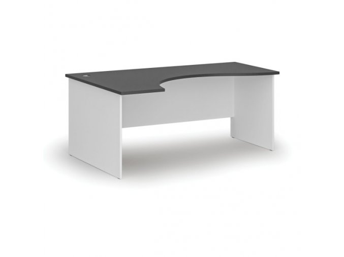 Ergonomický kancelářský pracovní stůl PRIMO WHITE, 1800 x 1200 mm, levý, bílá/grafit