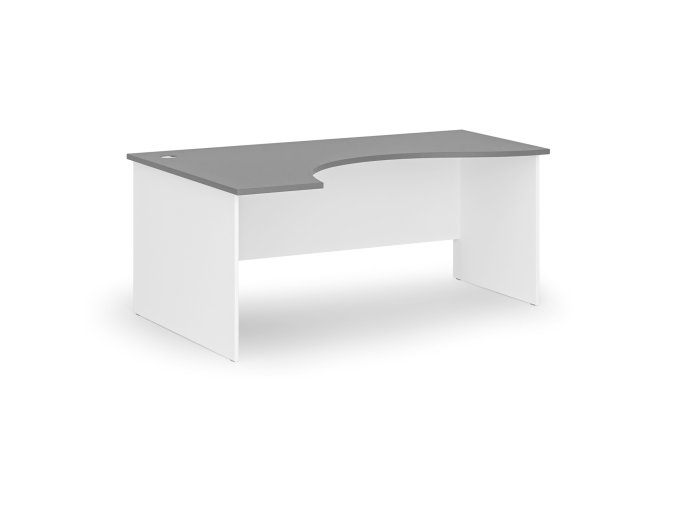 Ergonomický kancelářský psací stůl PRIMO WHITE, 180x120 cm, levý, bílá/grafit