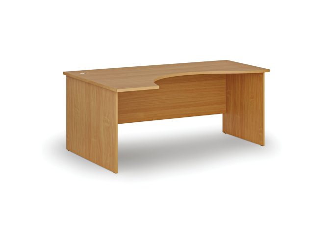 Ergonomický kancelářský psací stůl PRIMO WOOD, 180x120 cm, levý, buk