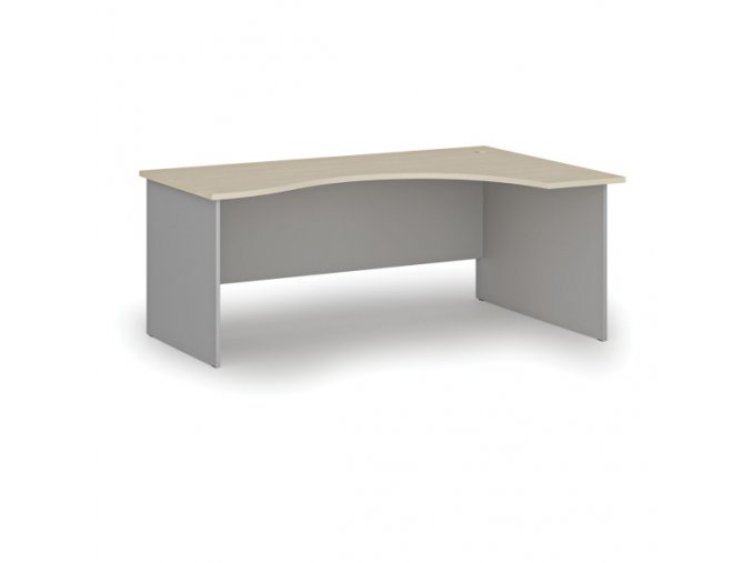 Ergonomický kancelářský pracovní stůl PRIMO GRAY, 1800 x 1200 mm, pravý, šedá/bříza