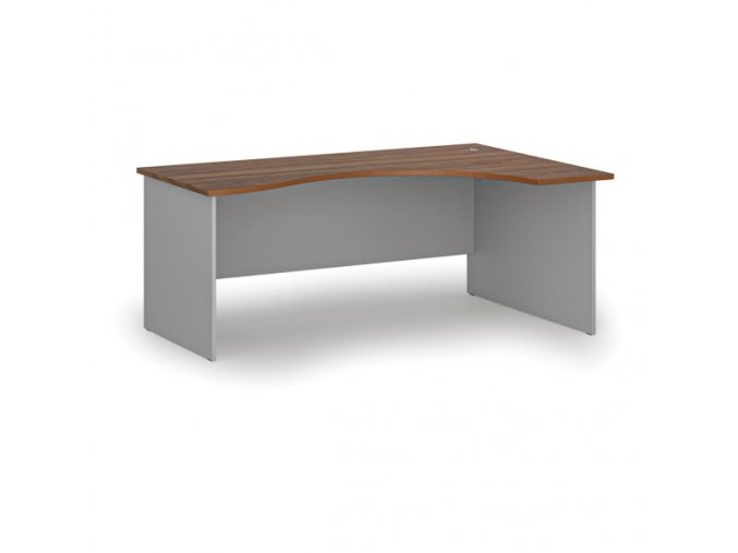 Ergonomický kancelářský pracovní stůl PRIMO GRAY, 1800 x 1200 mm, pravý, šedá/ořech