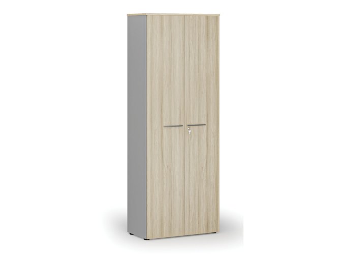 kancelarska skrin s dvermi primo gray 800 x 420 x 2128 mm seda dub prirodni 74651