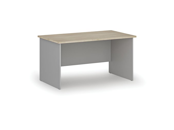 Kancelářský psací stůl PRIMO GRAY, 140x80 cm, šedá/dub přírodní