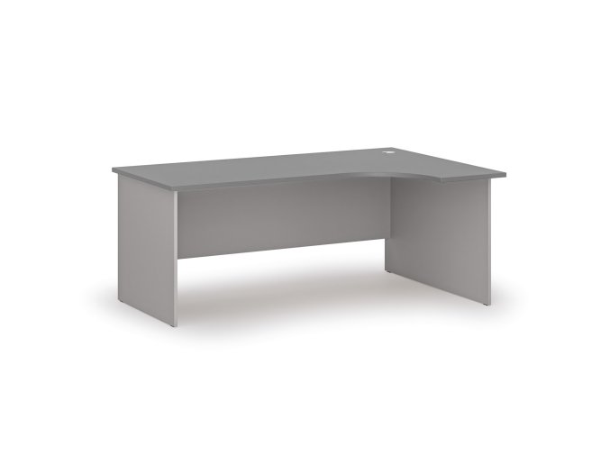 Rohový kancelářský psací stůl PRIMO GRAY, 180x120 cm, pravý, šedá/grafit