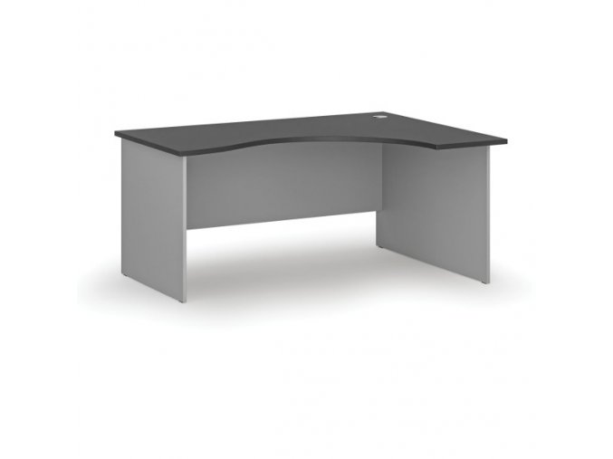 Ergonomický kancelářský pracovní stůl PRIMO GRAY, 1600 x 1200 mm, pravý, šedá/grafit
