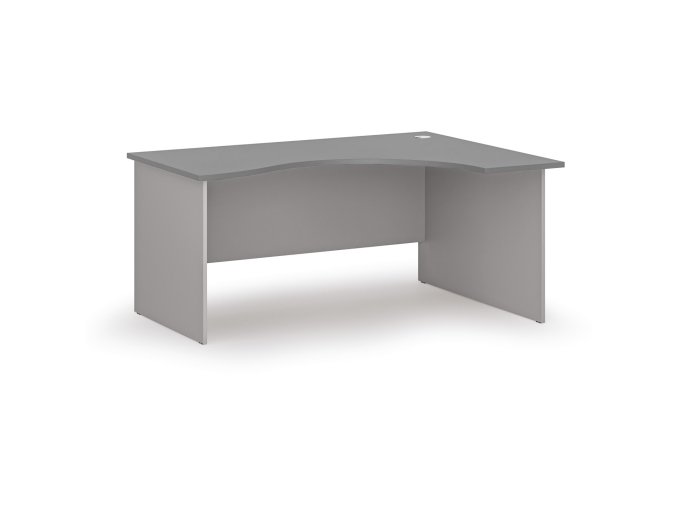 Ergonomický kancelářský psací stůl PRIMO GRAY, 160x120 cm, pravý, šedá/grafit