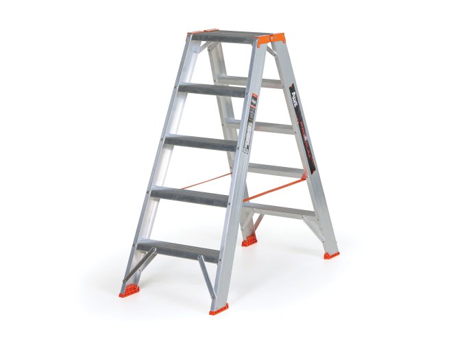 Oboustranné hliníkové schůdky ALVE PREMIUM, 2x5 stupňů, výška 1,07 m