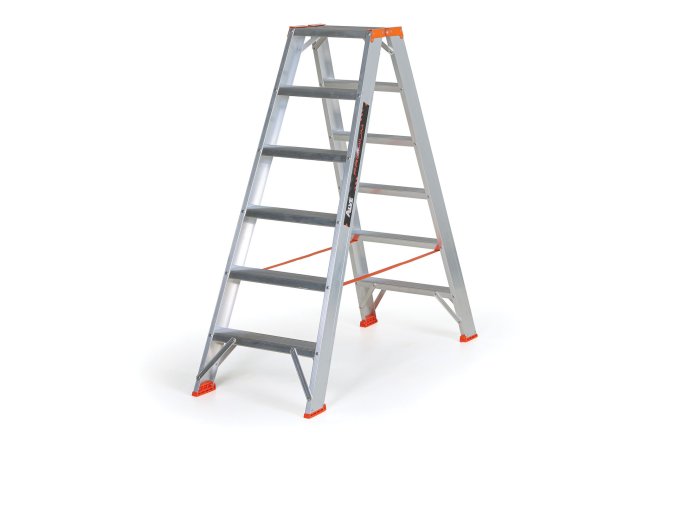 Oboustranné hliníkové schůdky ALVE PREMIUM, 2x6 stupňů, výška 1,28 m
