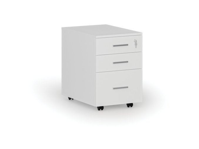 kancelarsky mobilni kontejner na zavesne slozky segment 3 zasuvky bila 80114