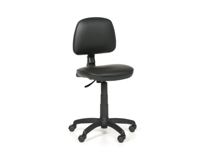 Pracovní židle na kolečkách MILANO bez područek, permanentní kontakt, pro měkké podlahy, černá