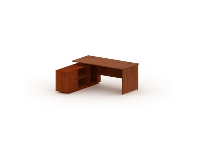 Kancelářský stůl se skříňkou MIRELLI A+ 1600 x 1600 mm, levý, ořech