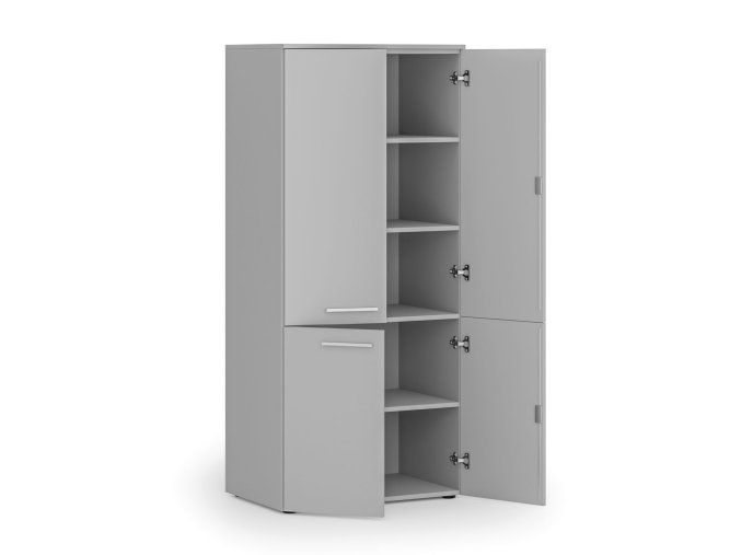 kancelarska policova skrin primo gray pulene dvere 800 x 500 x 1781 mm seda 83853