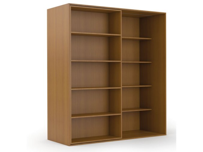 Dvouřadá posuvná knihovna DOUBLE, 1800 x 700 x 2000 mm, třešeň