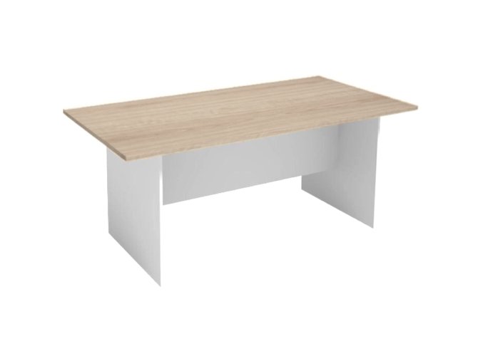 Jednací kancelářský stůl PRIMO WHITE, 180x90 cm, bílá/dub přírodní
