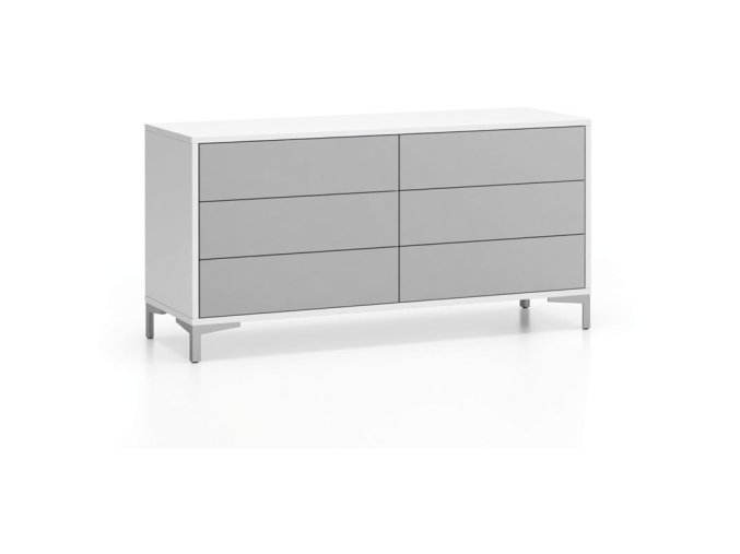 kancelarska policova komoda layers 6 zasuvek bila seda 86378