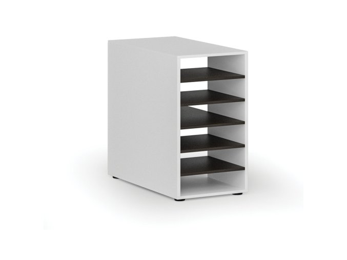 pristavna policova skrinka k pracovnimu stolu primo white prava bila wenge 87056