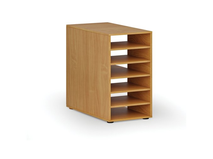 Přístavná policová skříňka k pracovnímu stolu PRIMO WOOD, pravá, buk