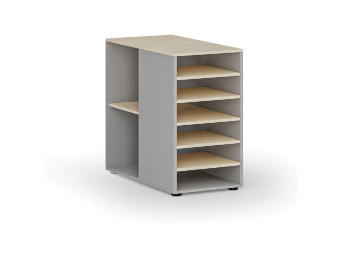 pristavna policova skrinka k pracovnimu stolu primo gray leva seda briza 86771