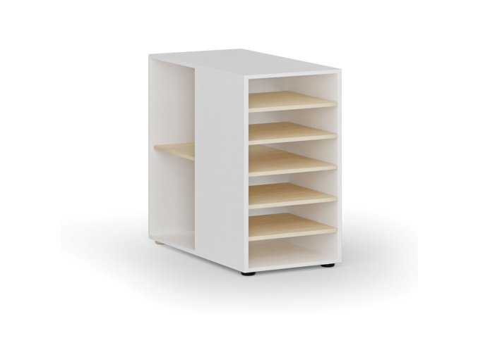 pristavna policova skrinka k pracovnimu stolu primo white leva bila briza 86845