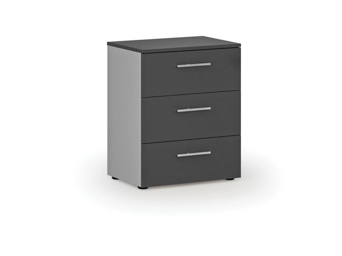 kancelarska komoda ke stolu primo gray 740 x 600 x 420 mm seda grafit 86560