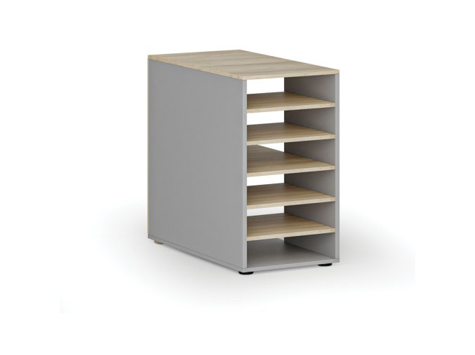 pristavna policova skrinka k pracovnimu stolu primo gray prava seda dub prirodni 86975