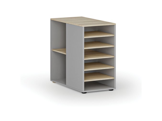 pristavna policova skrinka k pracovnimu stolu primo gray leva seda dub prirodni 86821