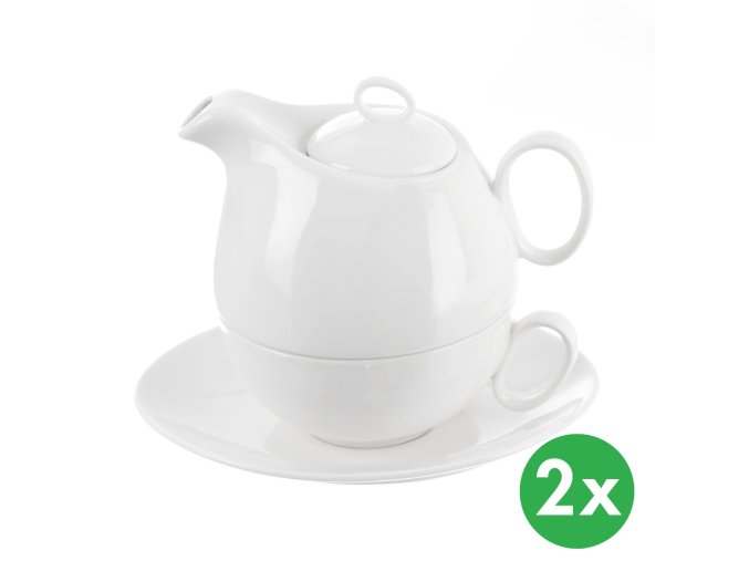 Čajová souprava MONA, 3 díly, porcelán, 2 ks