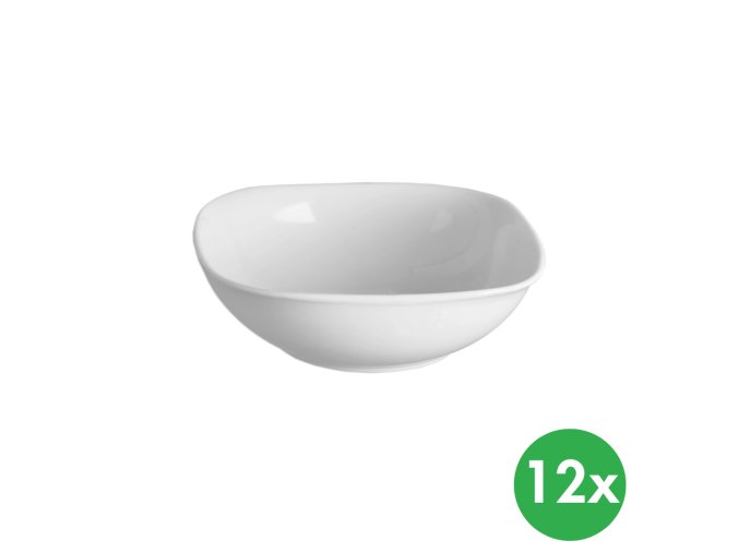 Miska hranatá MONA, 14 x 14 cm, porcelán, 12 ks