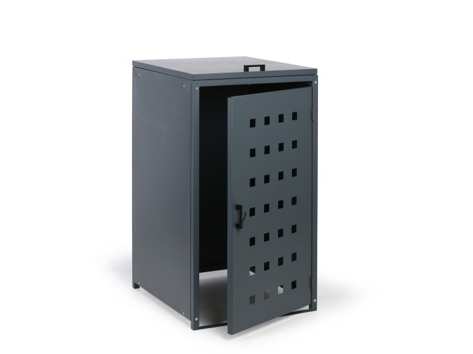 Přístřešek na popelnici do objemu 240 l, 123,5 x 67 x 77,3 cm, šedá